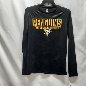 NWT Men's Official NHL Pittsburgh Penquins Black/Gold long sleeve top Med
